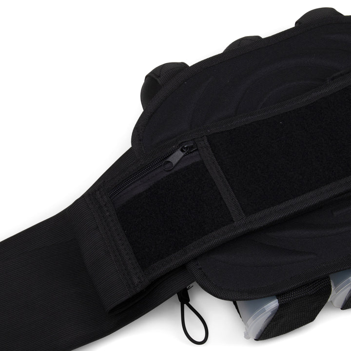3+4 black paintball pod harness pack close up zipper
