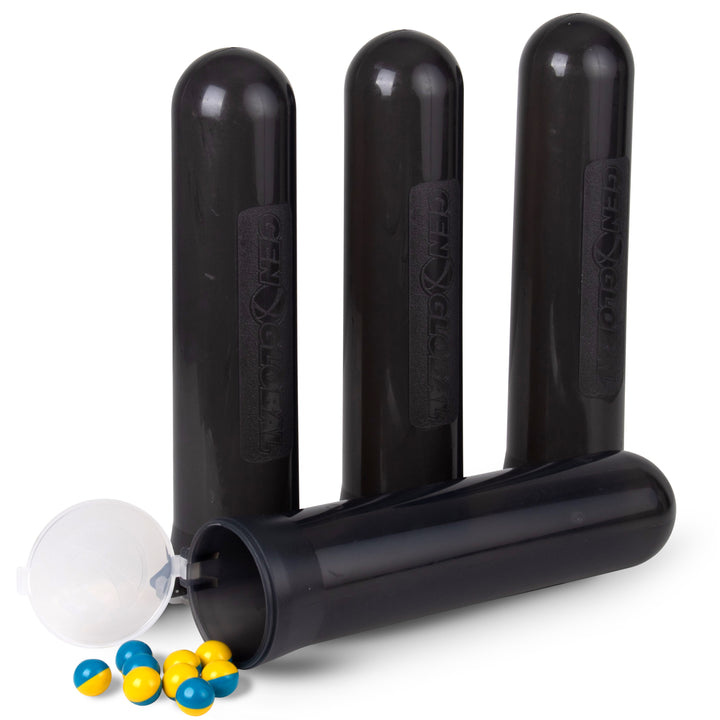 black 140 round paintball pods