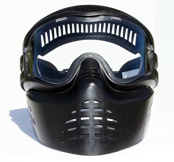 black paintball airsoft mask goggles front