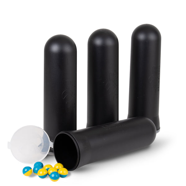 100 round black paintball pods