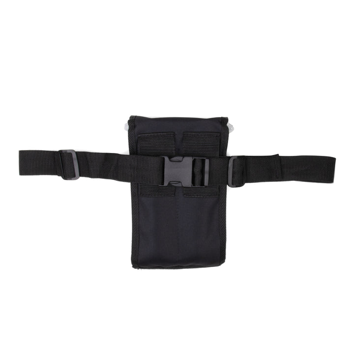 Black Pod Hauler pouch harness with two 100 round paintball pods back view