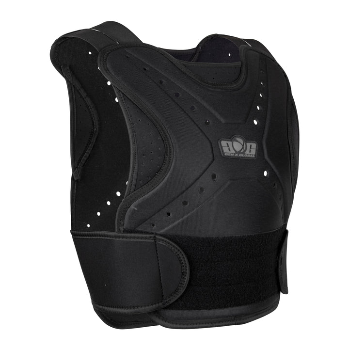 black paintball chest protector side view