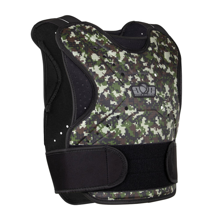 digital green paintball chest protector side view