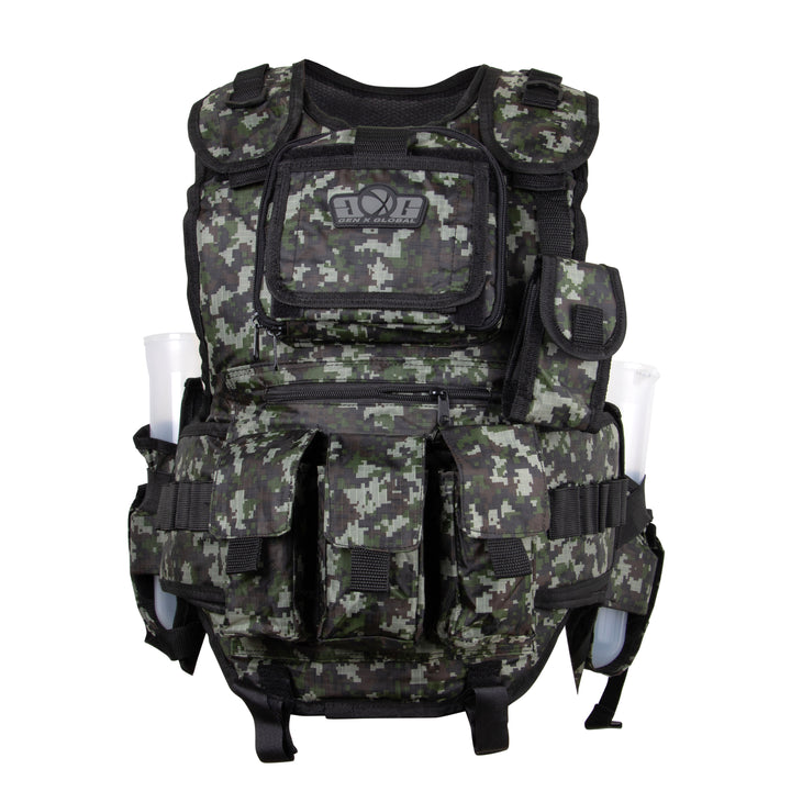 Deluxe Tactical Vest harness digital green print