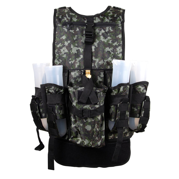 Deluxe Tactical Vest harness digital green back