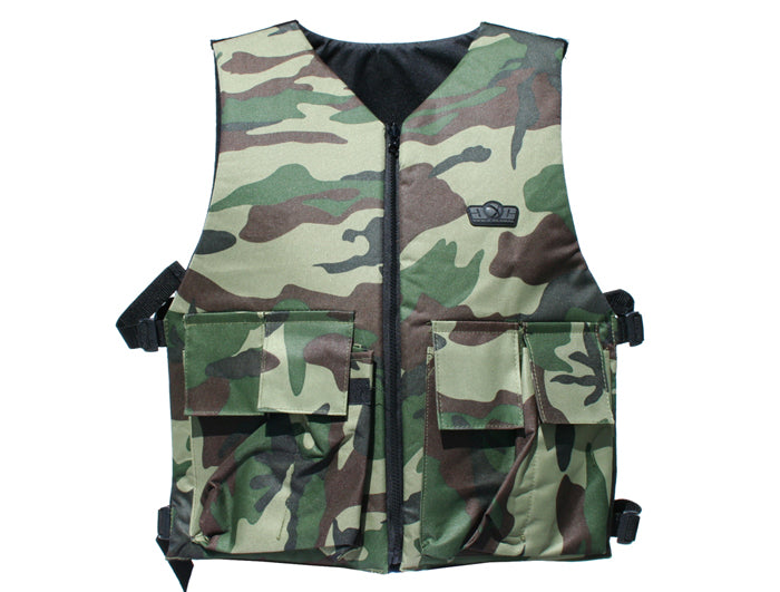 green camo print reversible paintball tactical vest