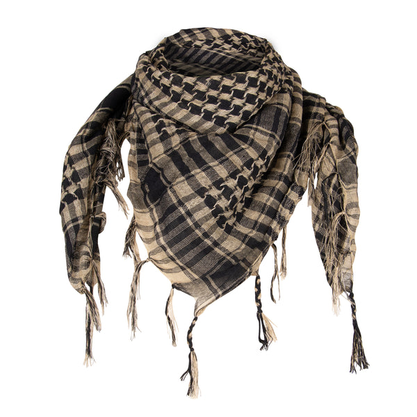 brown checkered scarf headwrap
